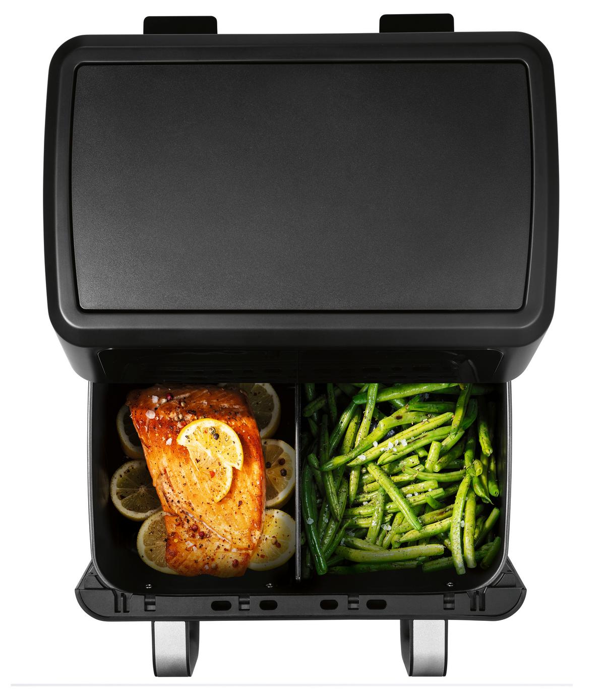 Heißluftfritteuse Gourmetmaxx Schwarz max. 2400 Watt - Edelstahlfarben/Schwarz, Basics, Kunststoff/Metall (40,5/35,4/29cm)