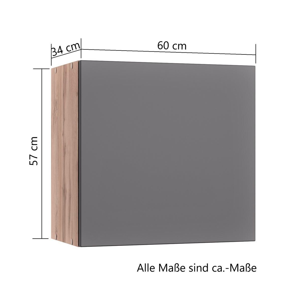 Küchenoberschrank Turin ca. 60x57 cm Grau/Eiche - Eiche Wotan/Grau, Design (60/57/34cm) - Held
