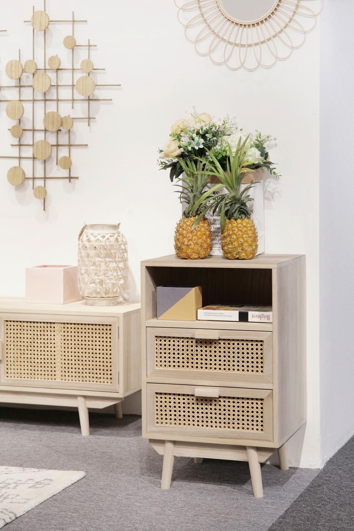 Komoda Ratan, Naravna Barva - naravne barve, Moderno, leseni material/les (42/68/36cm) - Livetastic