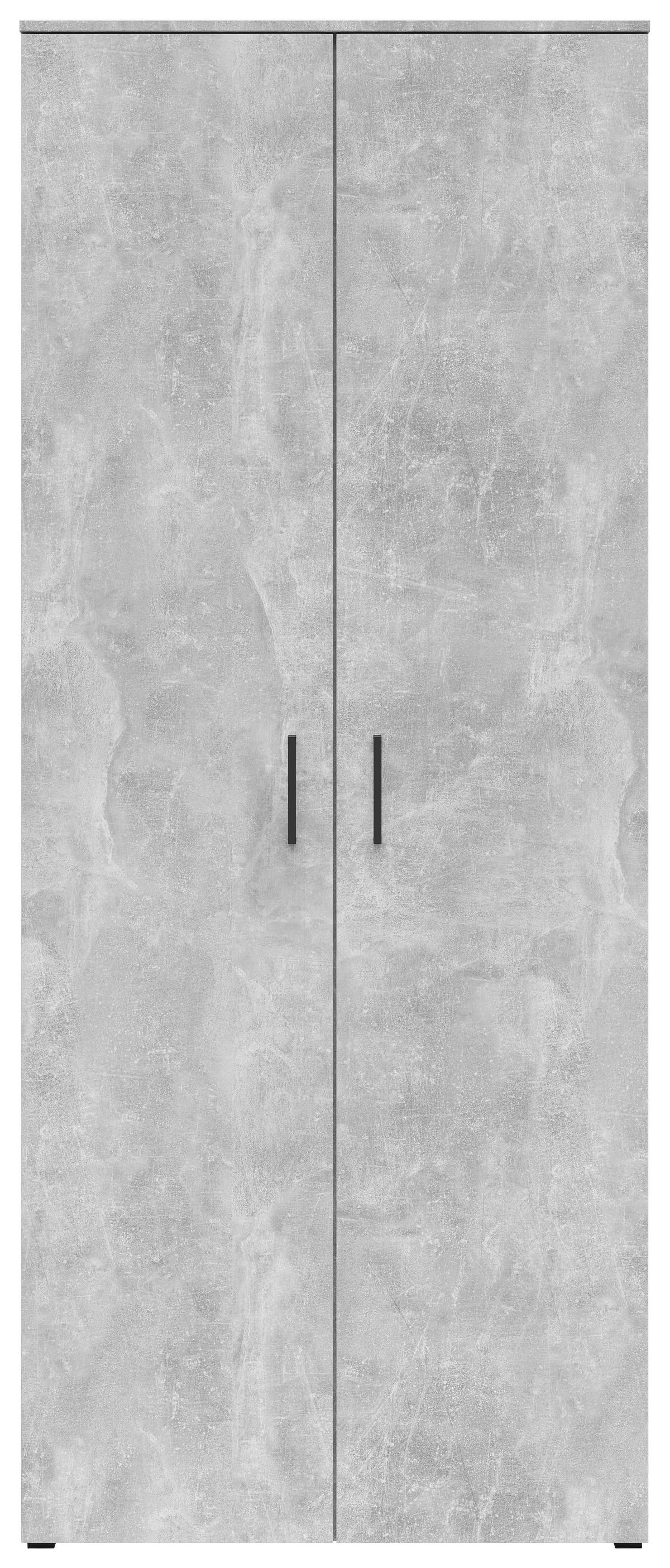 Schrank Multistauraum Betonoptik - Schwarz/Grau, MODERN, Holzwerkstoff/Kunststoff (80/195/40cm) - Mömax