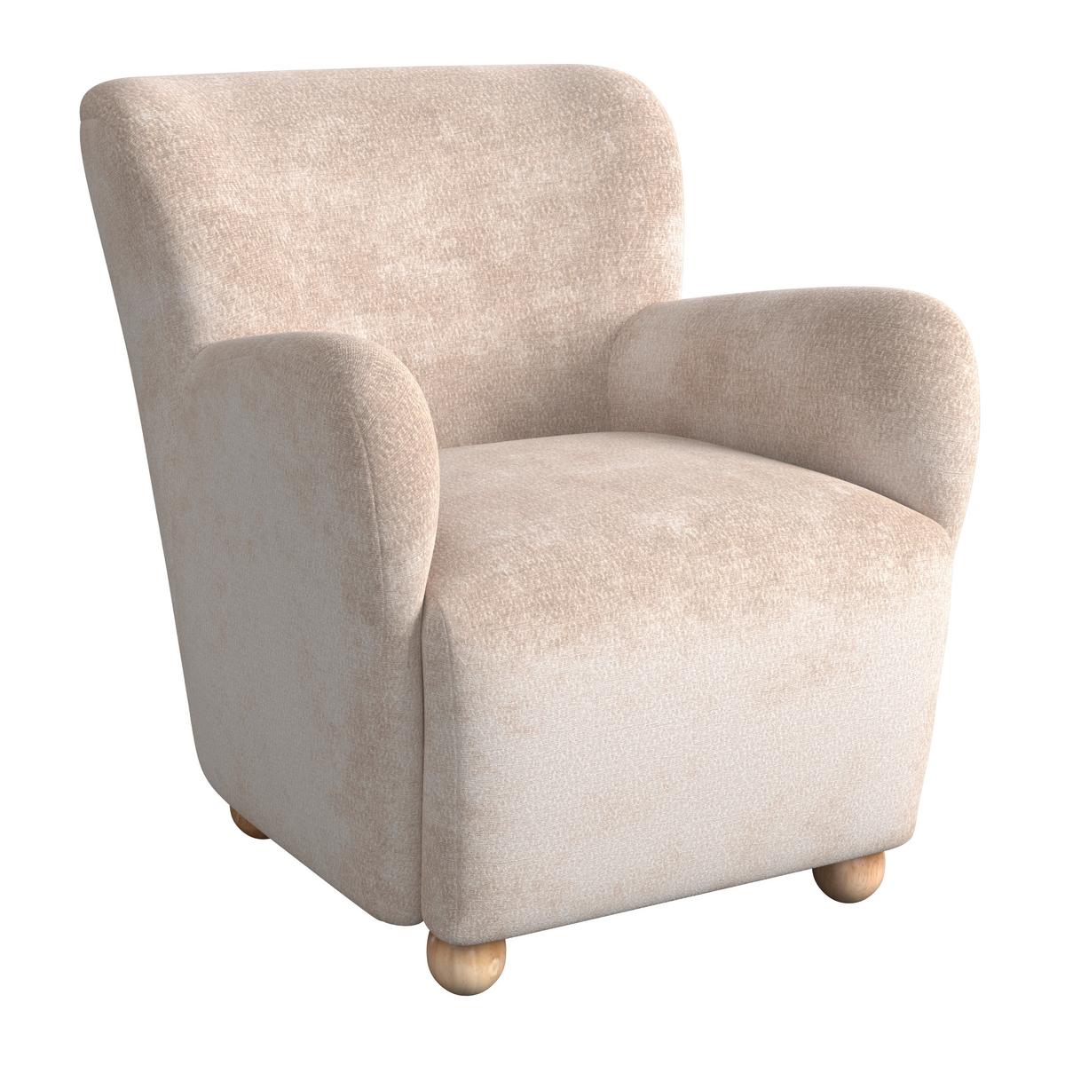 Sessel Lea Chenille Beige - Beige/Naturfarben, MODERN, Holz/Textil (76/85/84cm)