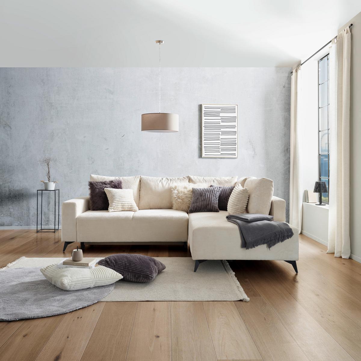 Canapea modulara VIKTOR - bej/crem, Modern, textil (270/212cm) - Modern Living