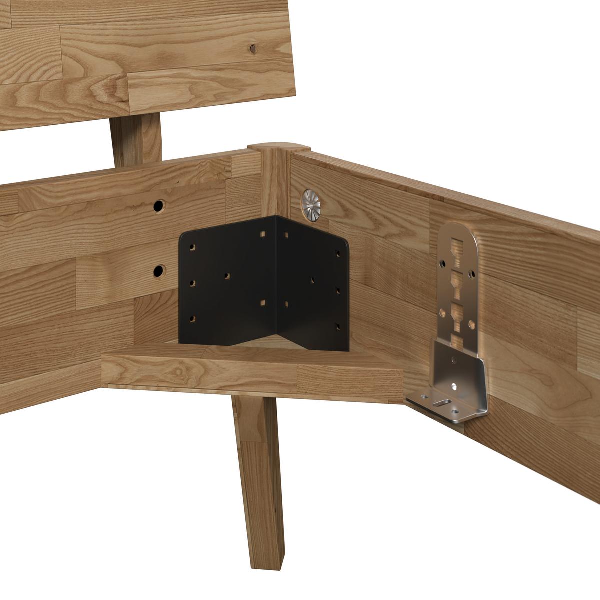 Bett Danzig ca. 160x200 cm Wildeiche Echtholz - Wildeiche, MODERN, Holz (160/200cm) - Bessagi Home
