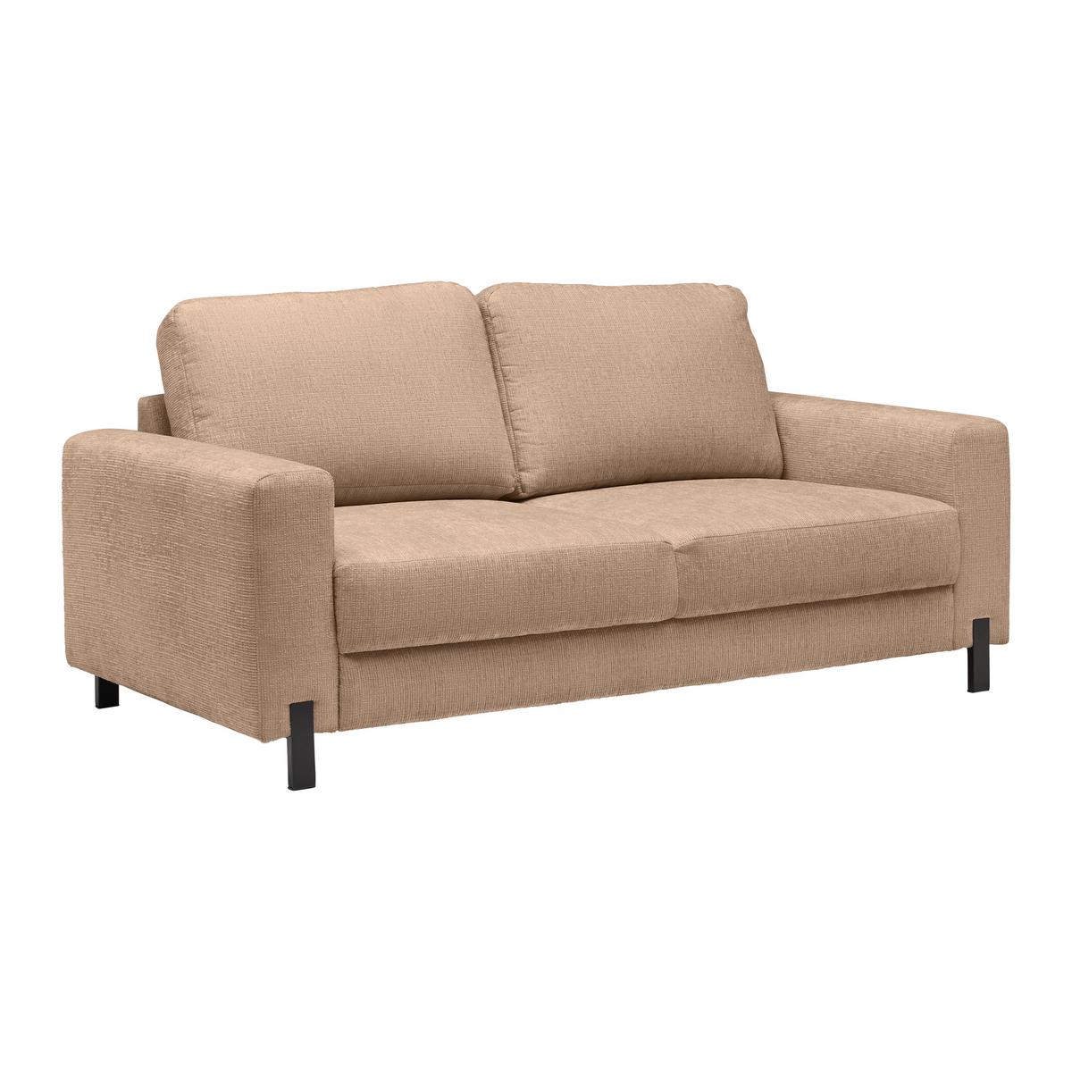 2-Sitzer-Sofa Piega Sandfarben - Sandfarben/Schwarz, MODERN, Textil/Metall (189/66-87/96cm) - Mömax