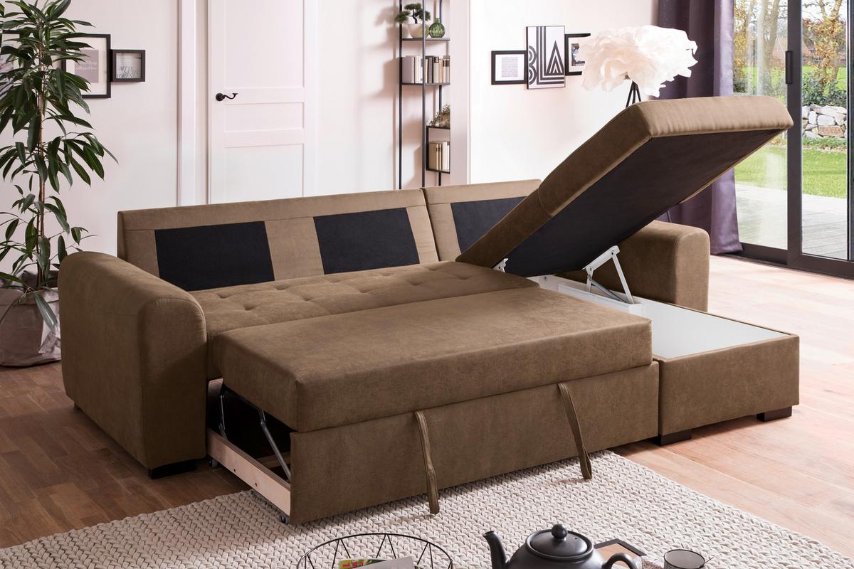 Ecksofa Poll Beige - Beige, MODERN, Textil (243/85/155cm) - Mömax
