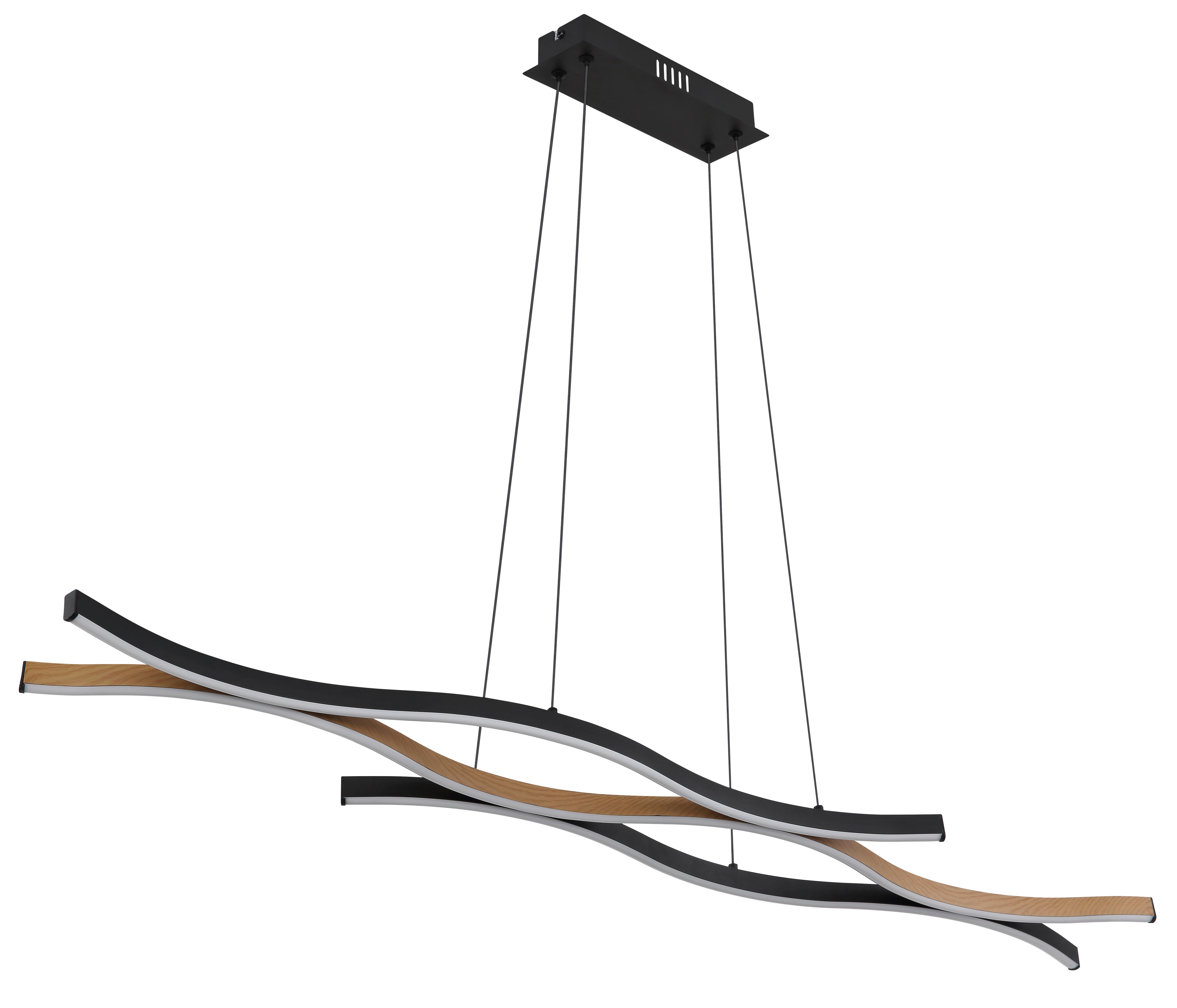 LED Függőlámpa 67206hw - barna/fekete, Modern, műanyag/fém (108/18/120cm) - Globo