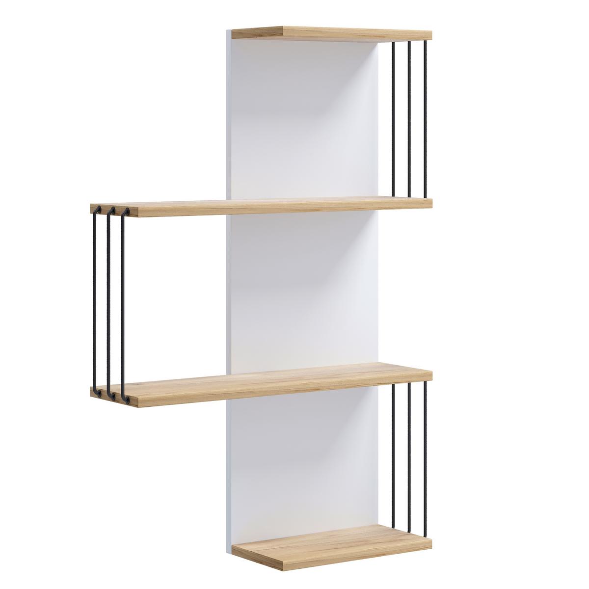 Wandboard Dolira - Weiss/Eichefarben, Design, Holzwerkstoff (68/98/19cm) - Livetastic