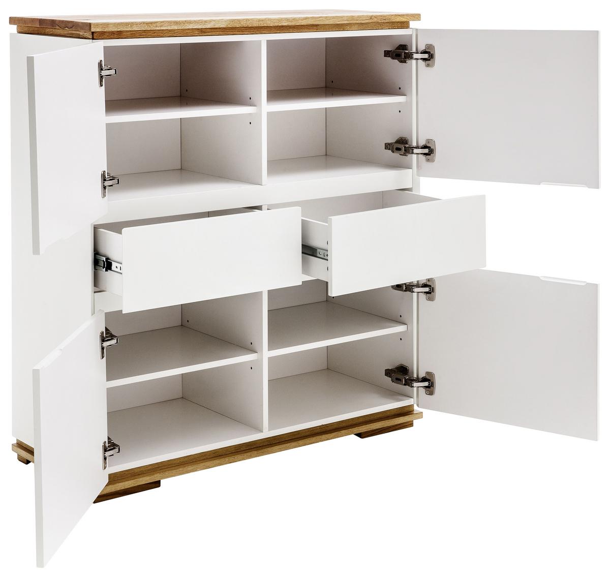 KOMODA WYSOKA CHIARO - kolor dębowy/biały, Design, materiał drewnopochodny/drewno (102/115/40cm)