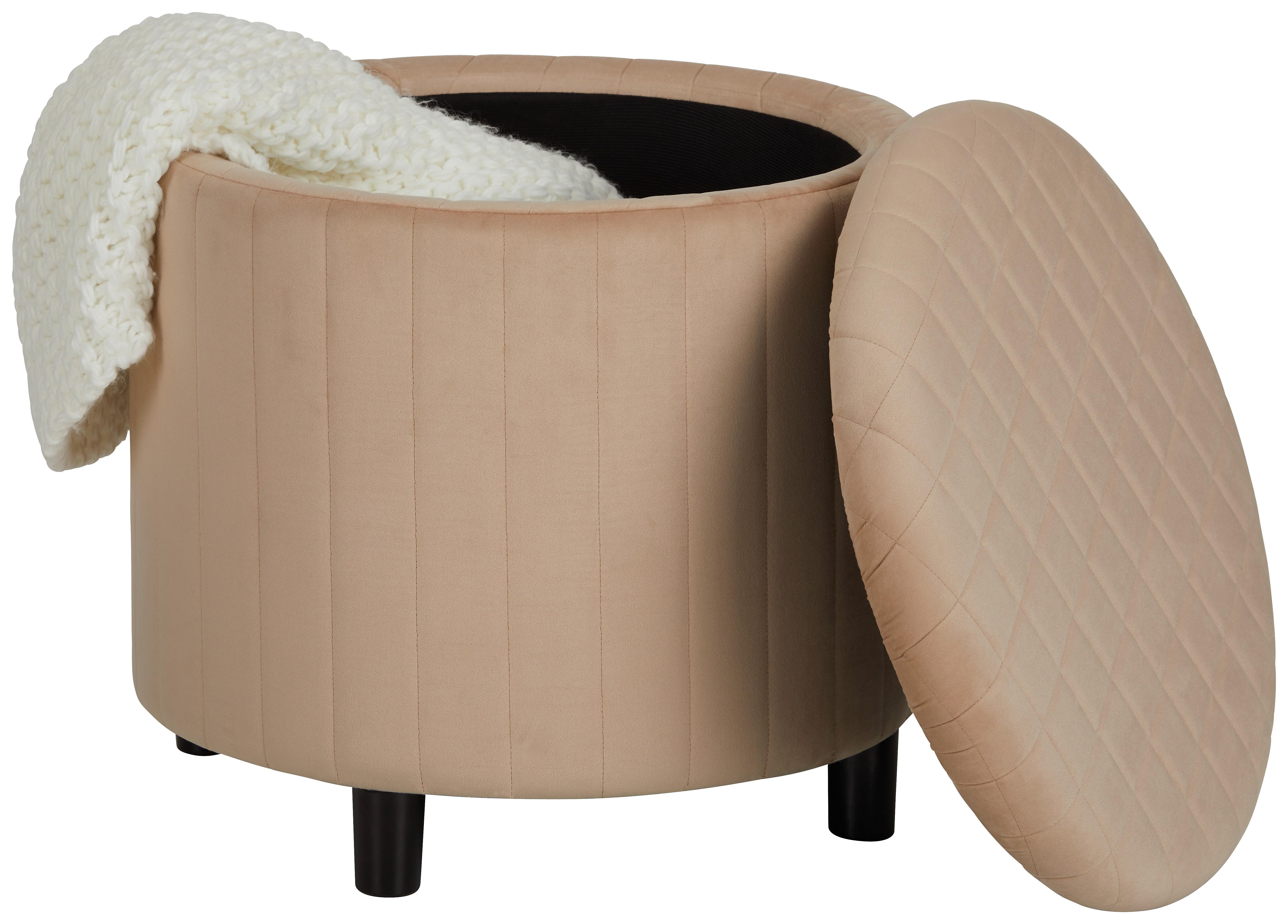 Ülőke Nubli - Bézs, konvencionális, Fa/Textil (50/50cm) - Modern Living