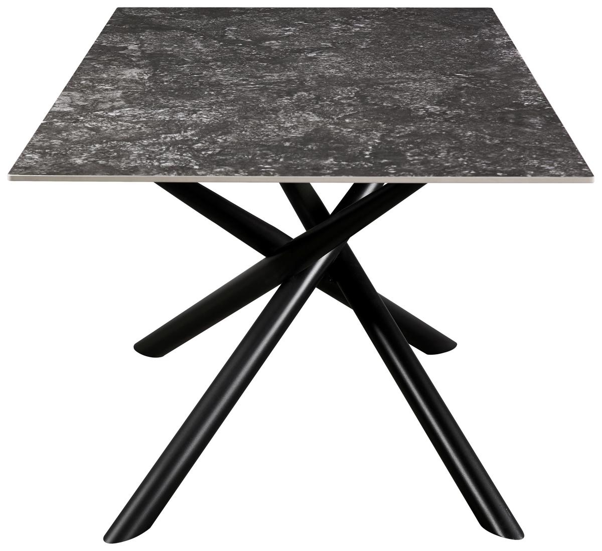 Esstisch David Grau - Schwarz/Grau, MODERN, Keramik/Metall (180/76/90cm) - Mömax