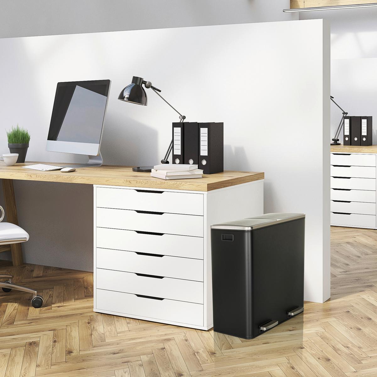 Abfallsammler Clean Schwarz ca. 59x65,5x32cm - Schwarz, MODERN (59,0/65,5/32cm) - MID.YOU