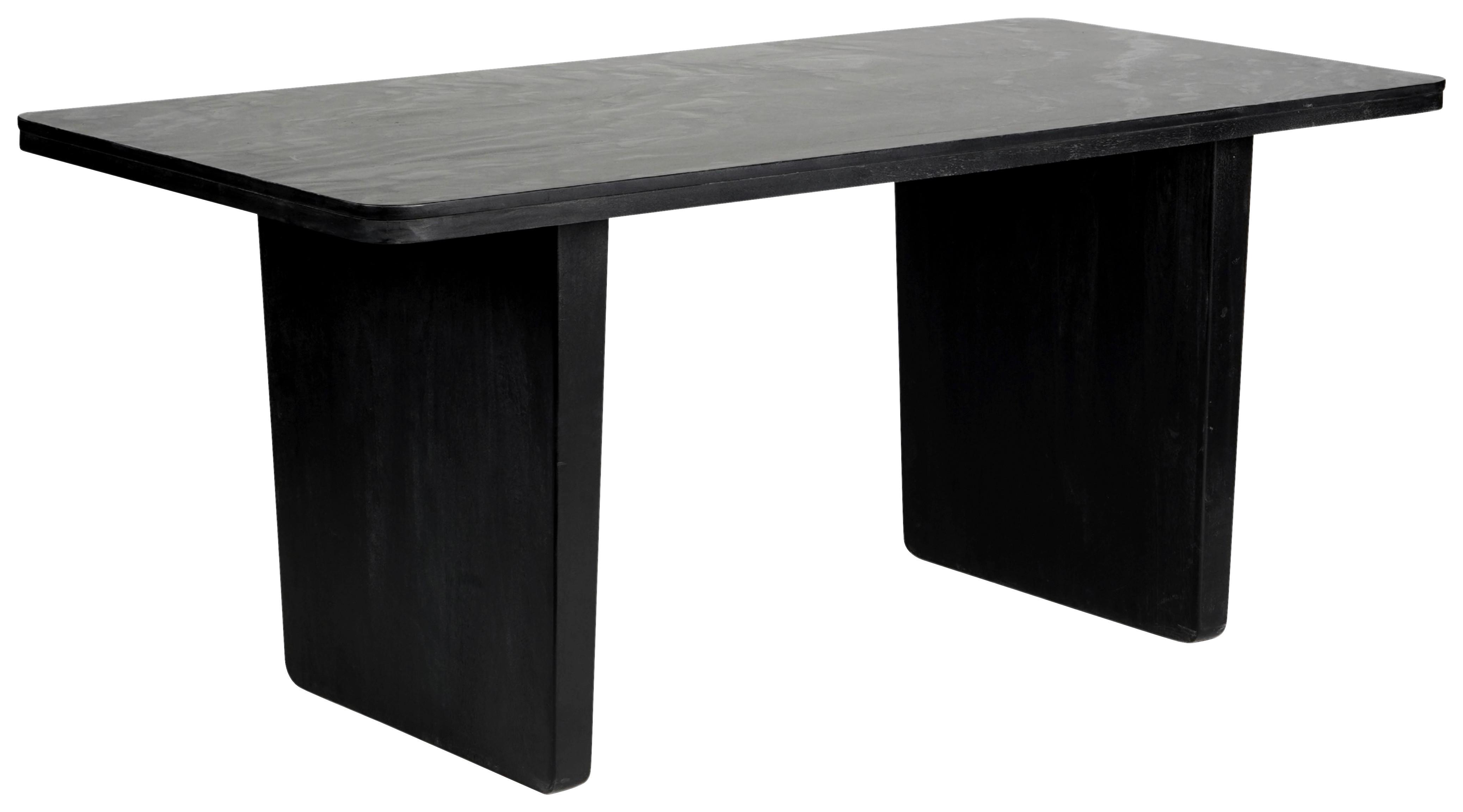 Esstisch Leon Schwarz Mangoholz - Schwarz, MODERN, Holz/Stein (175/76/85cm) - Premium Living