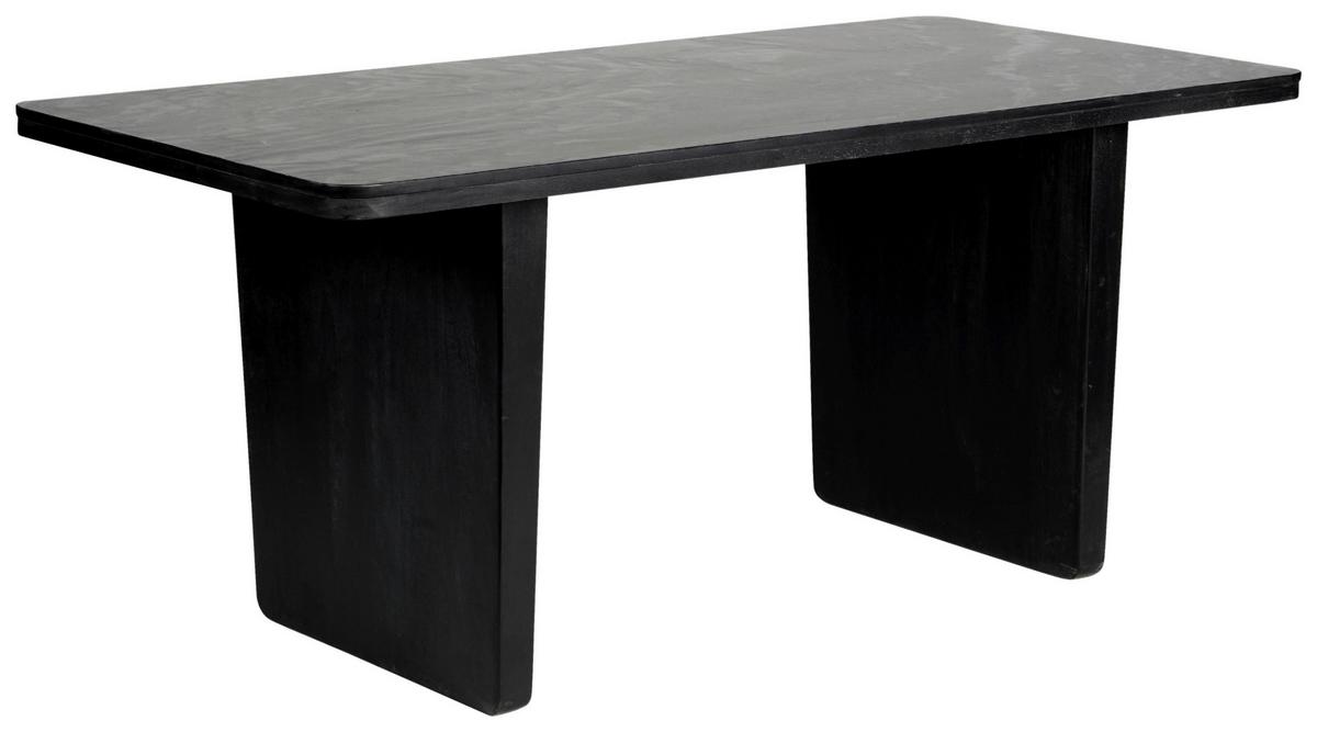 Esstisch Leon Schwarz Mangoholz - Schwarz, MODERN, Holz/Stein (175/76/85cm) - Premium Living