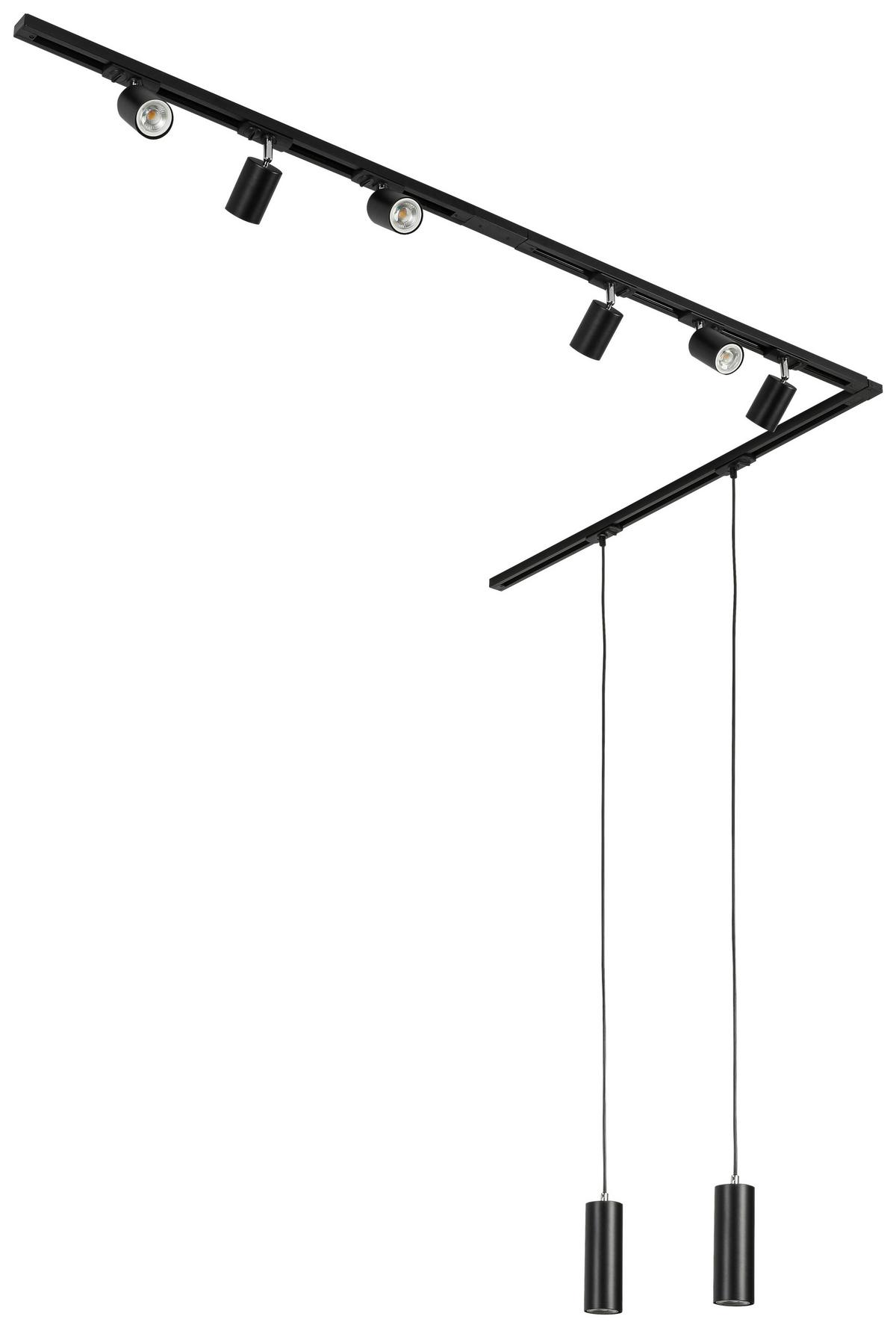 SYSTEM SZYNOWY BINE - czarny/kolor chromowy, Trend, tworzywo sztuczne/metal (262cm) - Novel