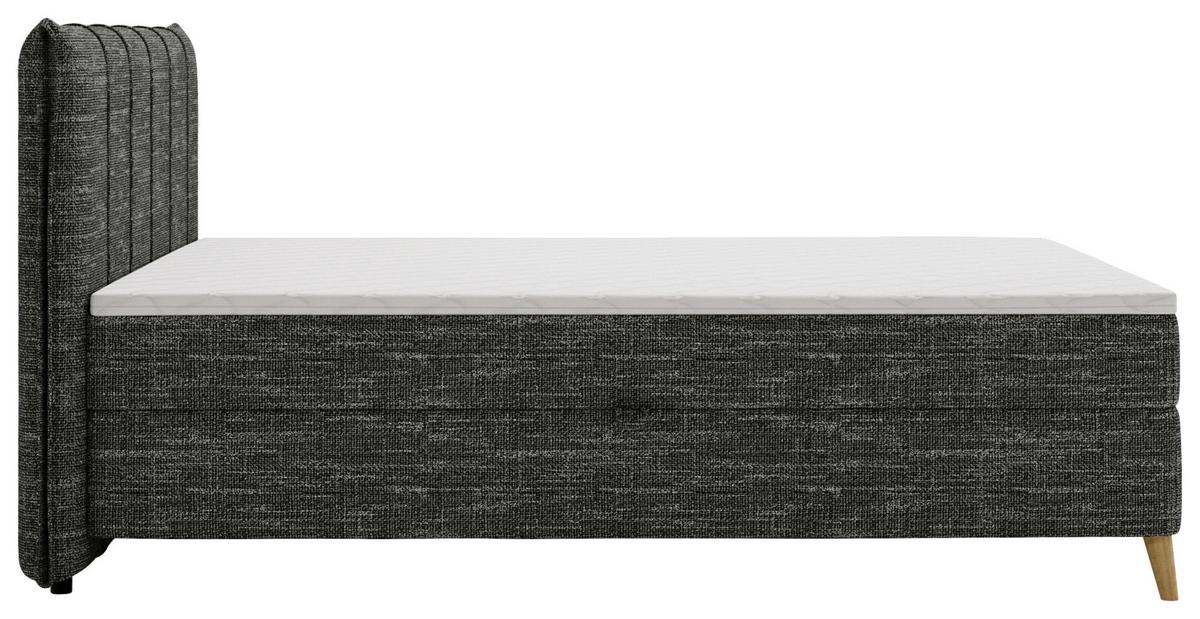 Boxbett Veloria Schwarz ca. 160x200cm - Schwarz, KONVENTIONELL, Textil/Metall (160/200cm) - Based