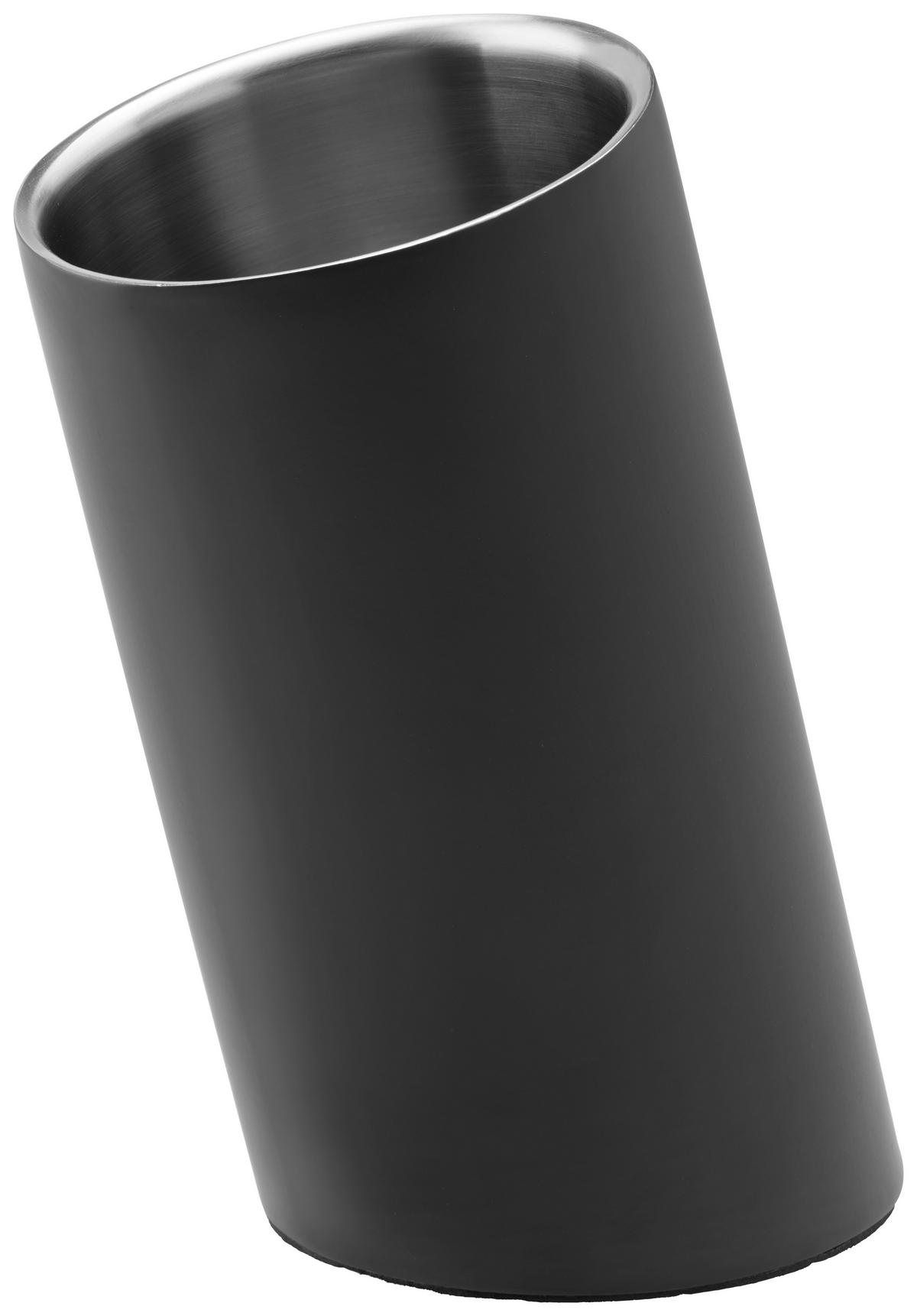 Weinkühler Glamour in Schwarz matt - Schwarz, MODERN, Kunststoff/Metall (12/23,5cm) - Premium Living