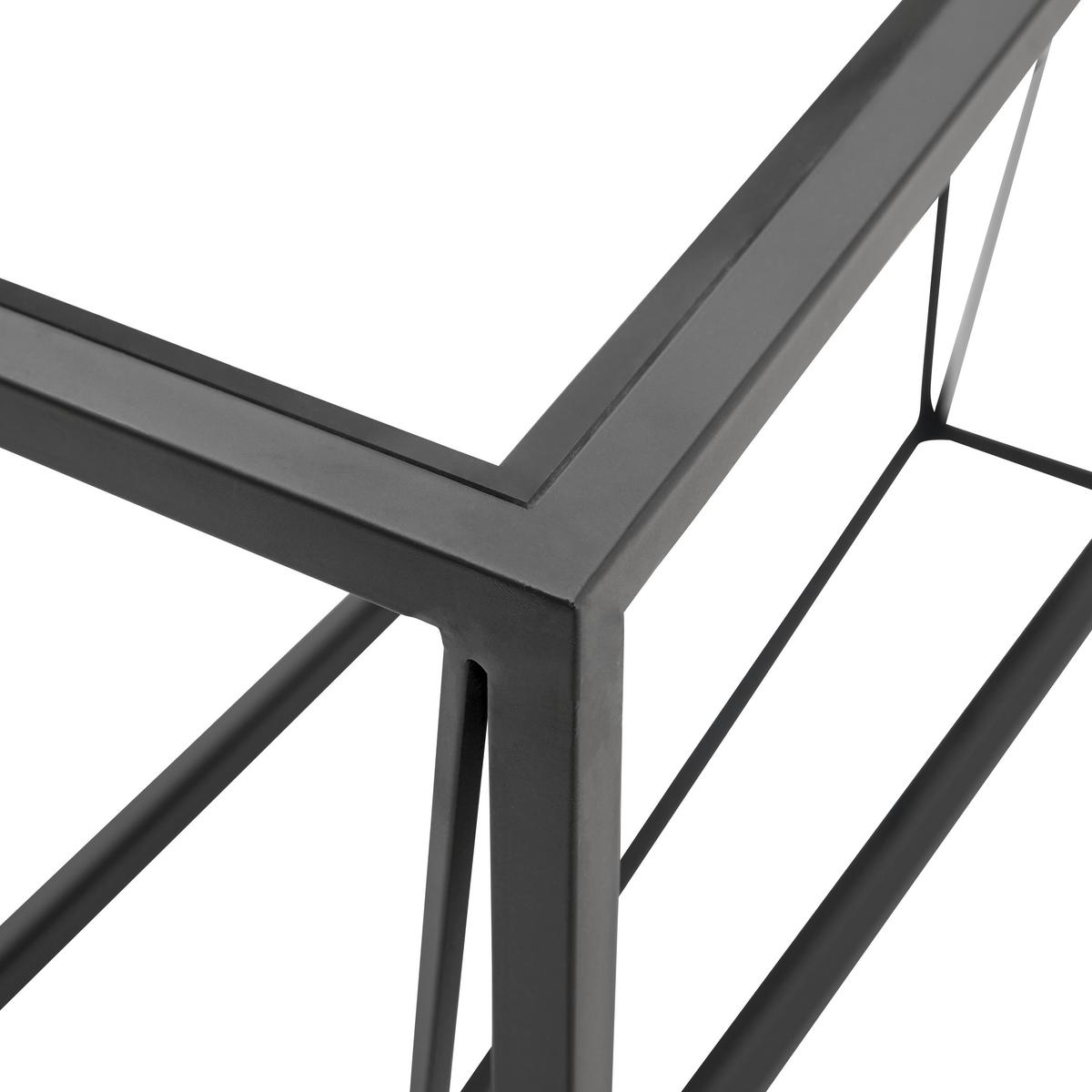 STÓŁ KONSOLA HARRY - czarny/szary, Trend, metal/szkło (100/30/80cm) - Xora