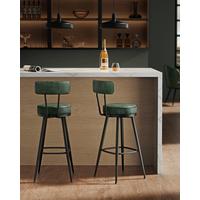 BARHOCKER-SET BAR STOOLS - Dunkelgrün/Schwarz, MODERN, Leder/Holzwerkstoff (56/101,5/56cm) - MID.YOU