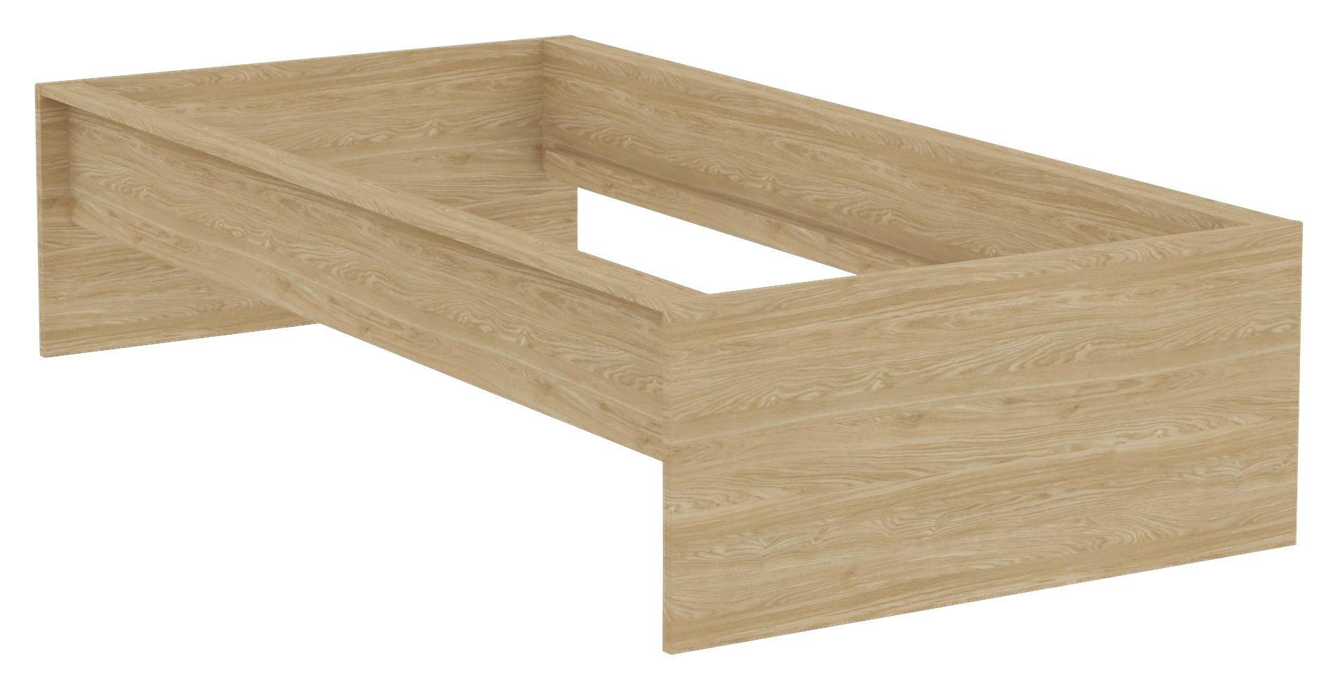 Posteljni Okvir Unit 90 - barve hrasta, Konvencionalno, leseni material (90/200cm) - Based