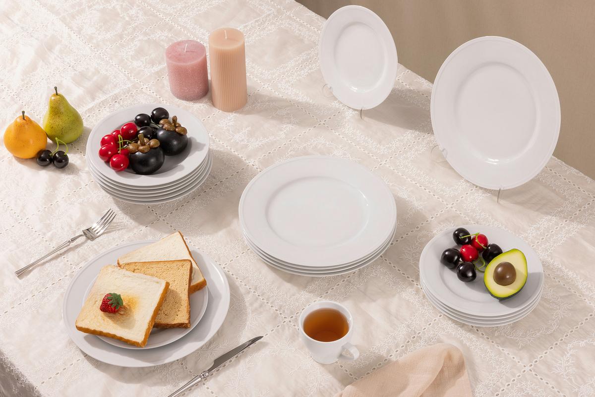Tafelservice Arlona Weiß 18-teilig - Weiß, KONVENTIONELL, Keramik - Mäser