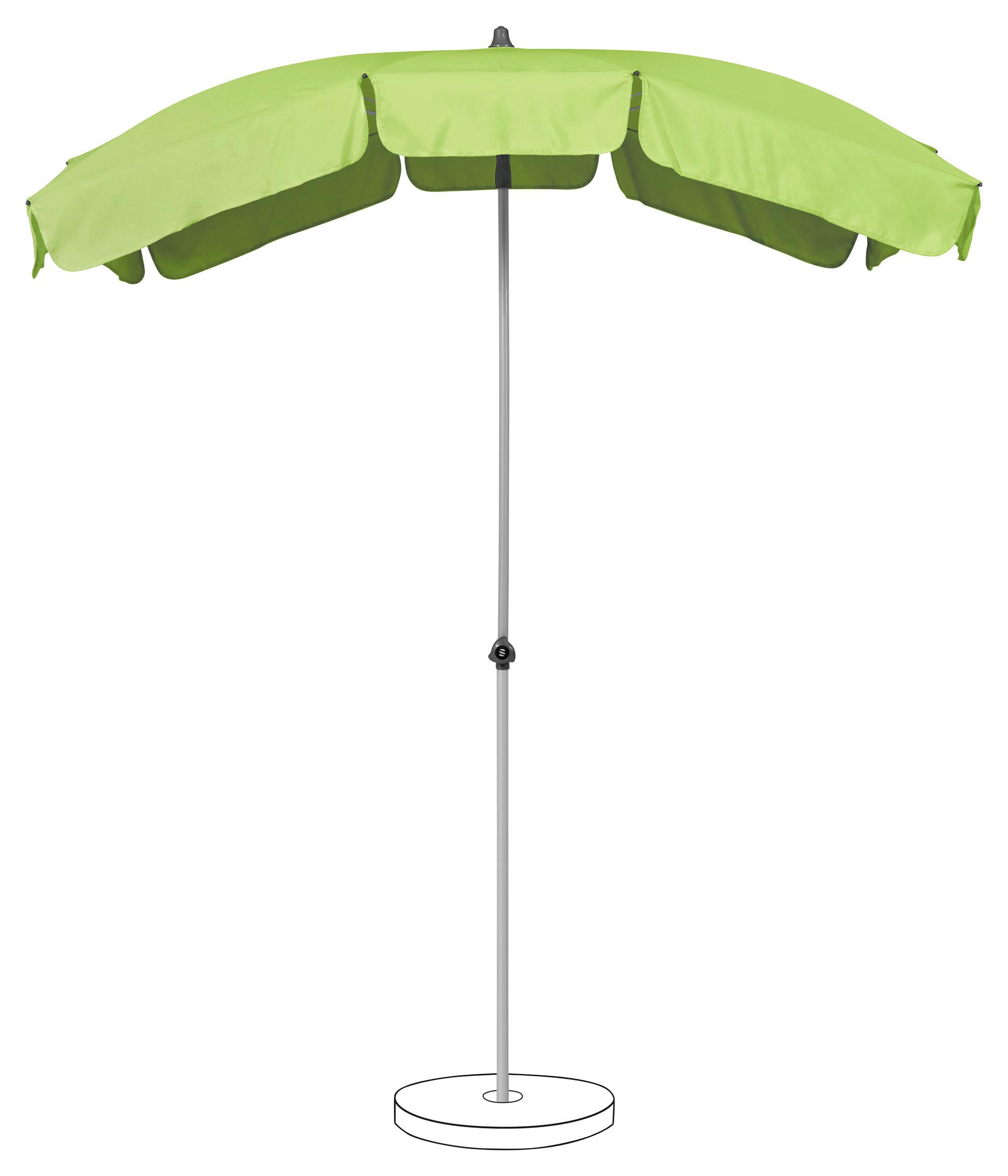 Sonnenschirm Siesta Hellgrün ca. 180x130cm - Alufarben/Hellgrün, Basics, Kunststoff/Metall (180/130cm) - Suncomfort by Glatz