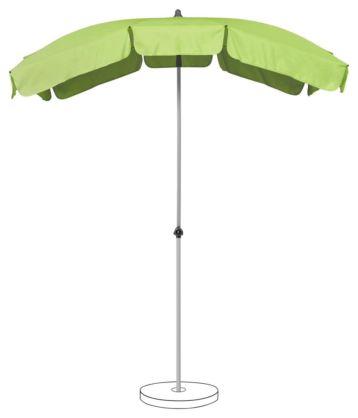 Sonnenschirm Siesta Hellgrün ca. 180x130cm - Alufarben/Hellgrün, Basics, Kunststoff/Metall (180/130cm) - Suncomfort by Glatz