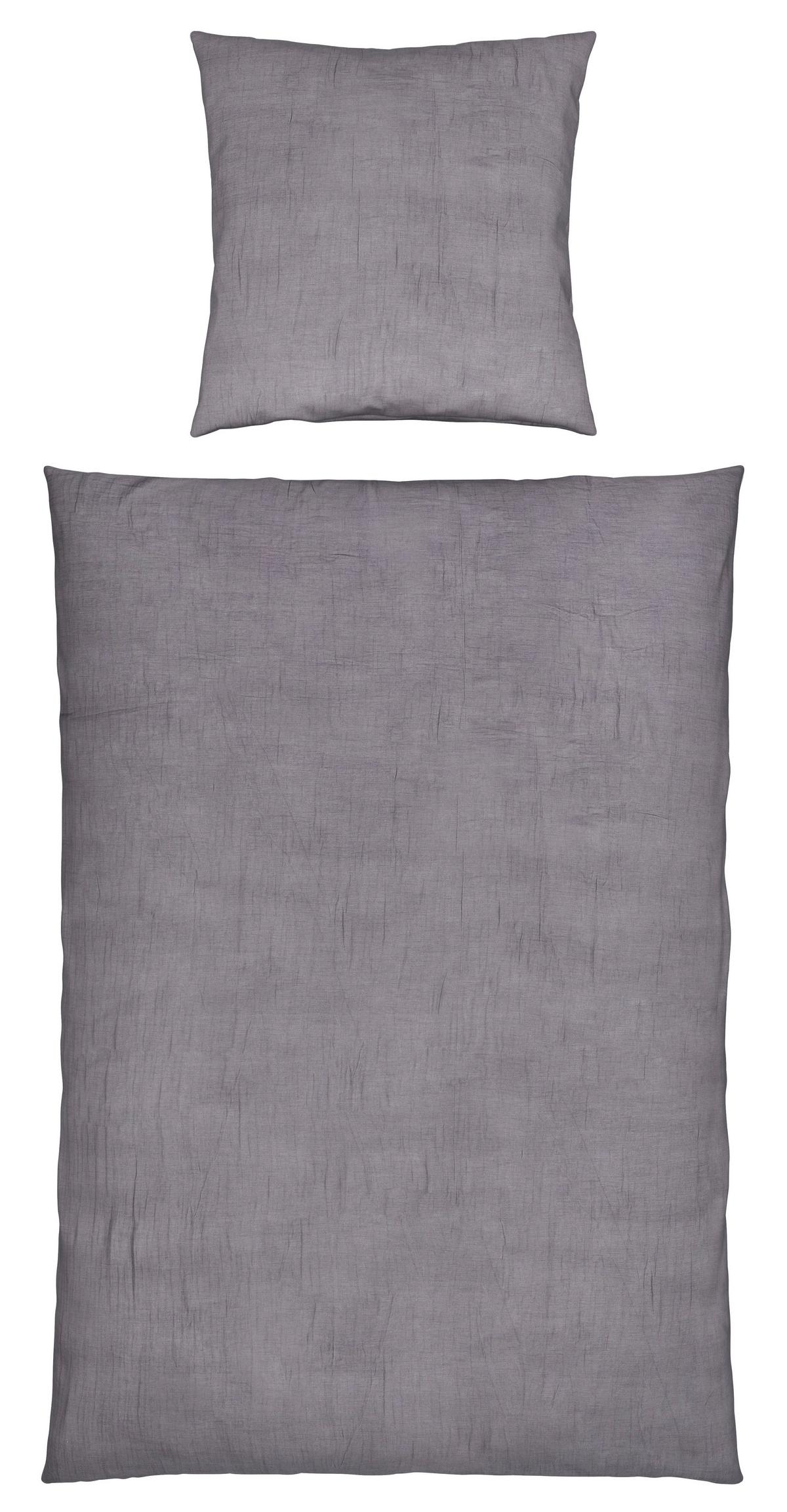 Bettwäsche Melania in Grau ca. 135x200cm - Grau, LIFESTYLE, Textil (135/200cm) - Modern Living