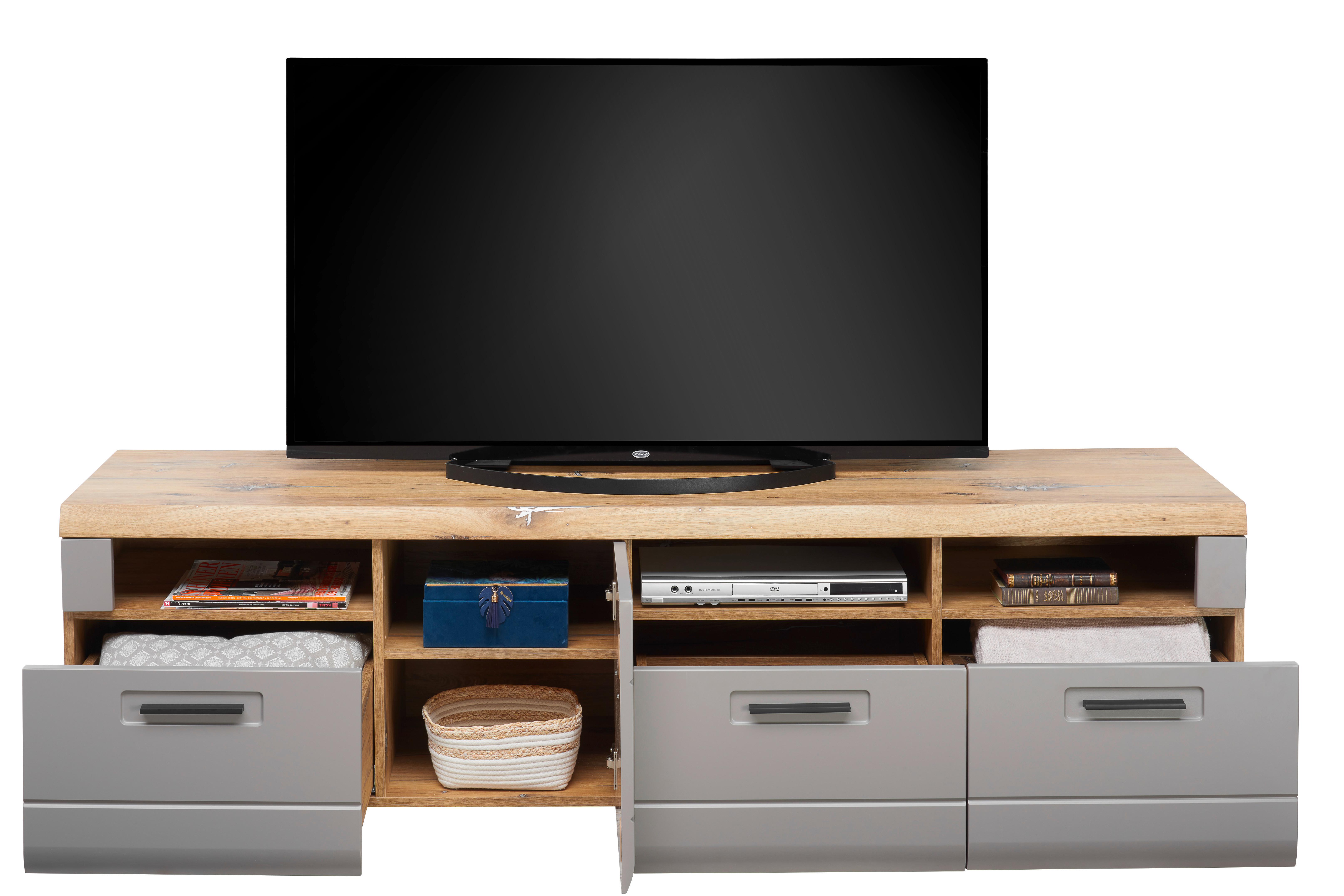 Tv-element Auris, Barva Hrasta, Siva - siva, Moderno, umetna masa/leseni material (190/49,5/49,6cm) - Mömax