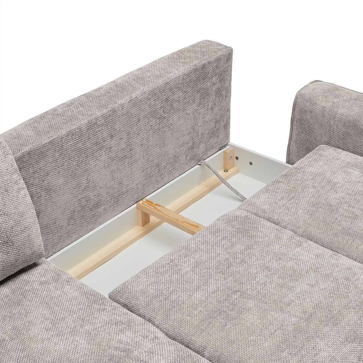 Ecksofa Custom Hellgrau - Hellgrau/Schwarz, MODERN, Textil/Metall (164/85/255cm) - Mömax
