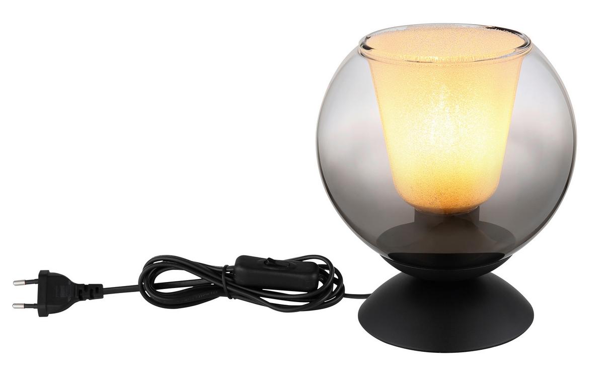 Stolna Svjetiljka Barry - siva/prozirno, Basics, staklo/tekstil (15/20.5cm) - Globo
