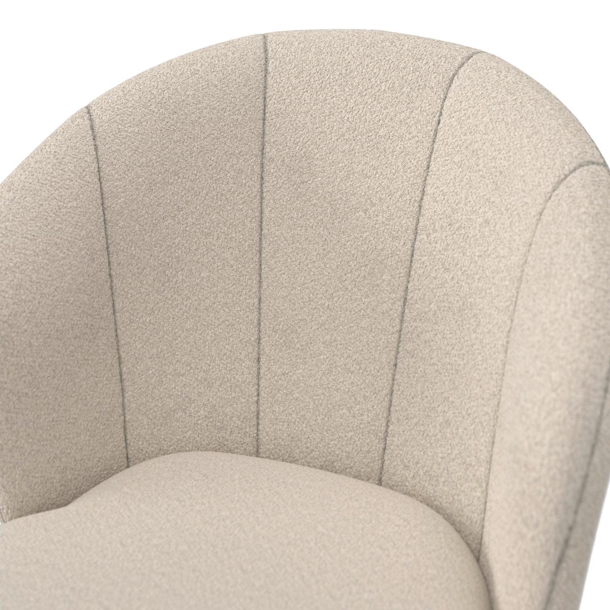 Stuhl Zoey Beige Chenille Gepolstert - Beige/Schwarz, MODERN, Holz/Textil (48/79/61cm) - Bessagi Home