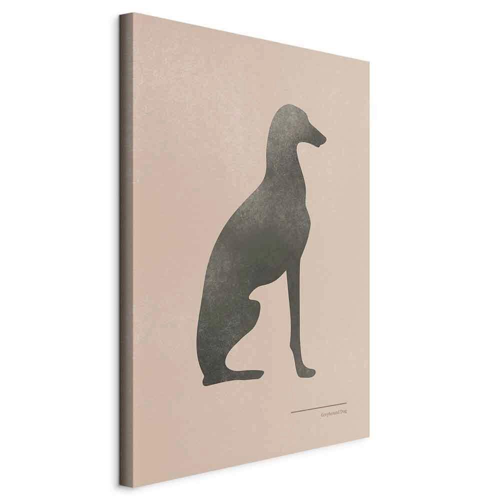 Slika Na Platnu Calm Greyhound - temno siva/bež, Basics, tekstil/leseni material (40/60/1,2cm) - artgeist