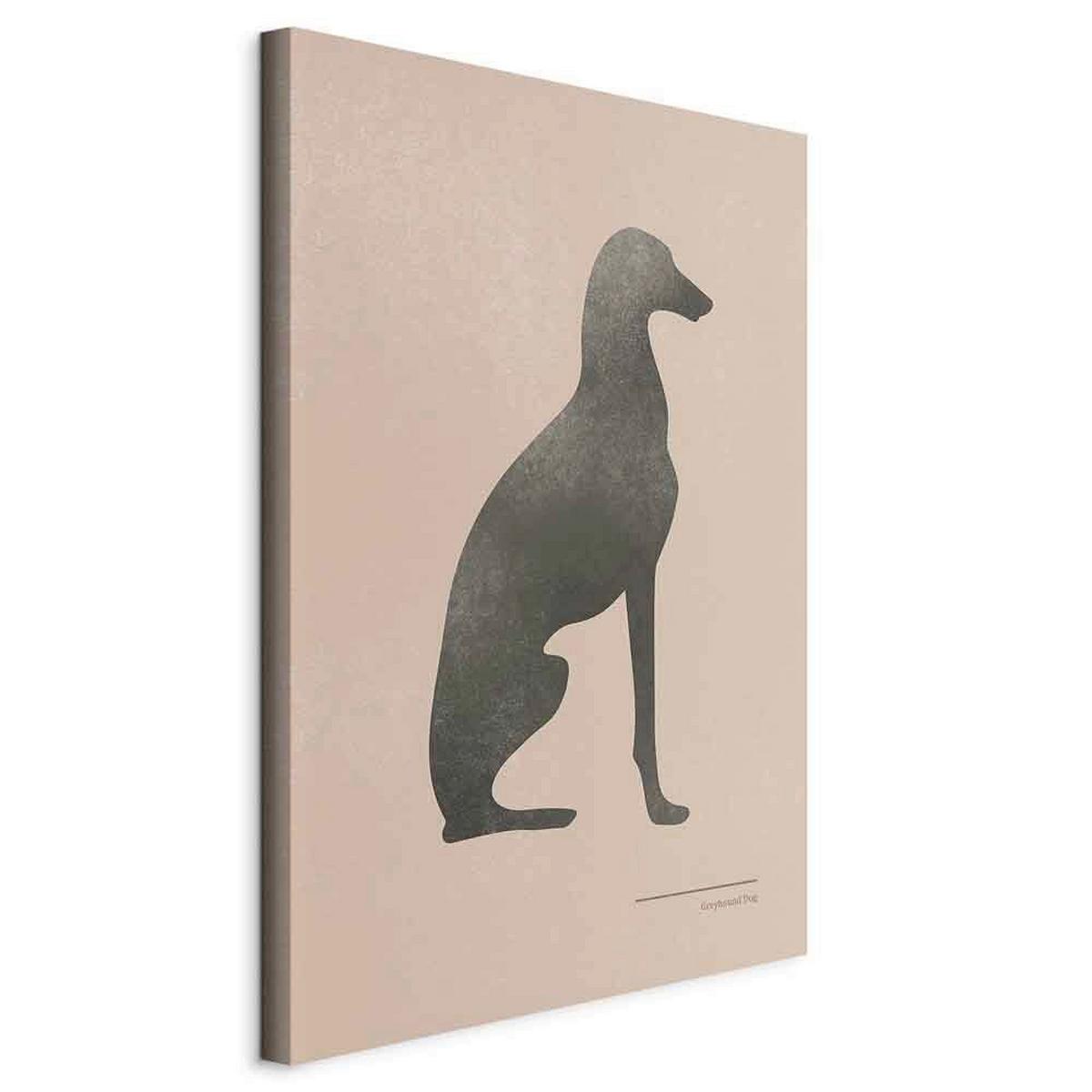 Slika Na Platnu Calm Greyhound - temno siva/bež, Basics, tekstil/leseni material (40/60/1,2cm) - artgeist