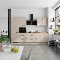 Küchenblock Easytouch High m. Geräten Sandfarben - Sandfarben/Eichefarben, MODERN, Holzwerkstoff/Metall (300cm) - Nobilia