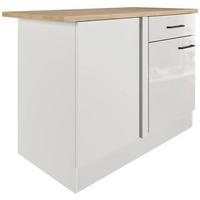 Kotna Spodnja Omarica Levi, Svetlo Siva, Š. 110 Cm - črna/siva, Moderno, kovina/leseni material (110/86/60cm) - FlexWell