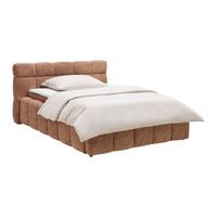 Polsterbett Monte Hellbraun ca. 120x200cm - Hellbraun/Schwarz, KONVENTIONELL, Kunststoff/Textil (120/200cm) - Based