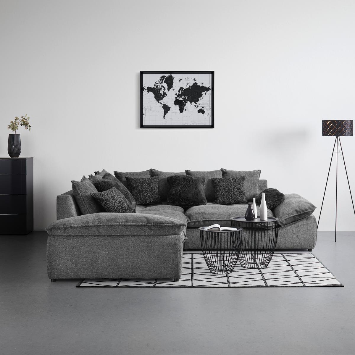 Wohnlandschaft Diun Dunkelgrau - Dunkelgrau/Anthrazit, Modern, Holz/Textil (278/76-90/278cm) - Mömax