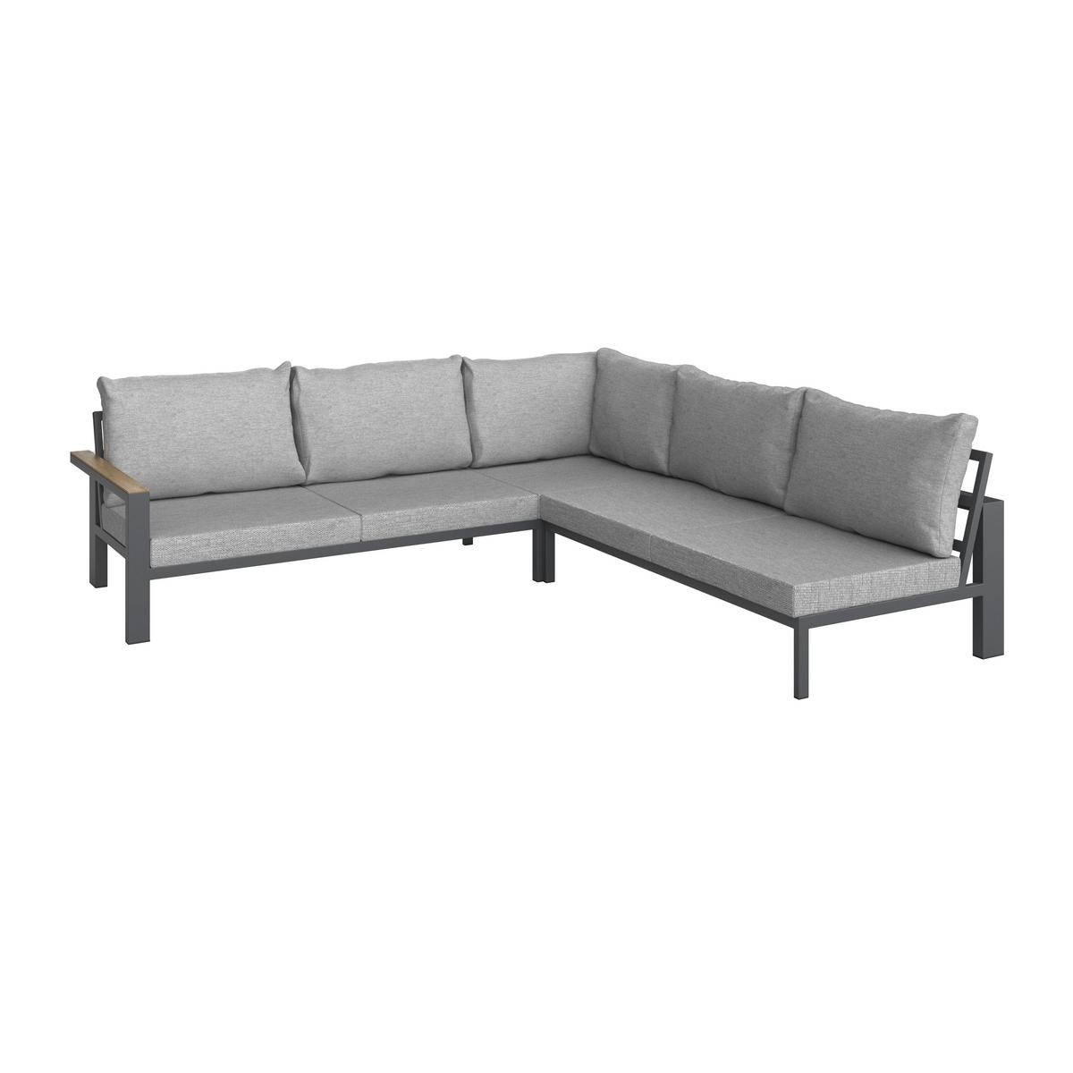 Garnitură grădină Melina - gri deschis/gri închis, Modern, lemn/metal (272/79/84cm) - Bessagi Garden