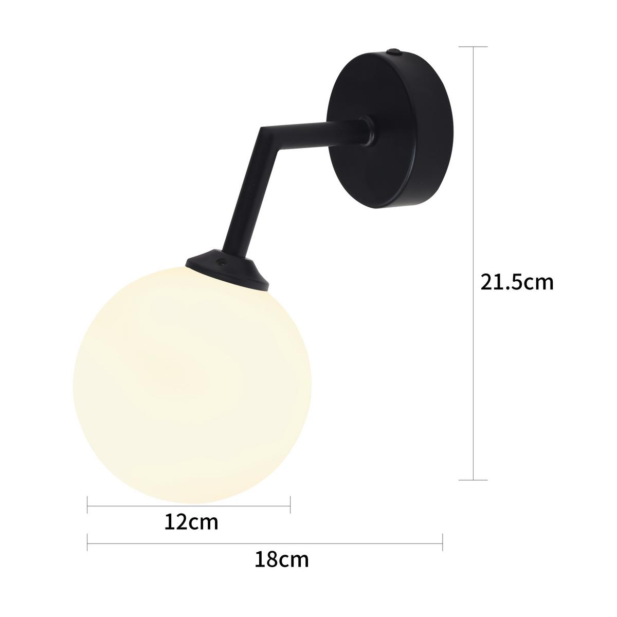Wandleuchte Lp-002/11w Bk_dorado - Schwarz, Konventionell, Glas (21.5/12/18cm)