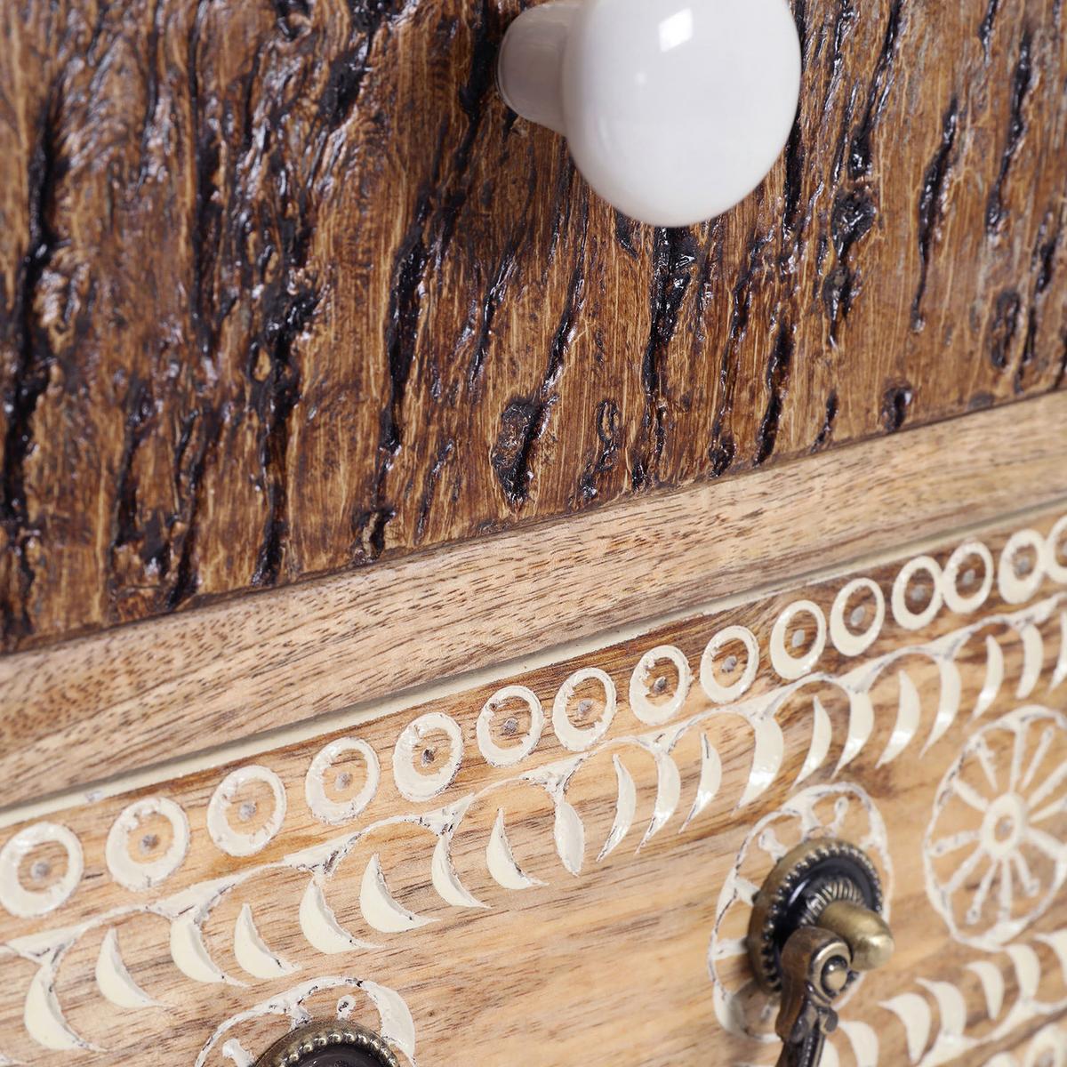 KOMODA PUNO - kolor naturalny/biały, Design, metal/drewno (40/91/44cm) - Landscape