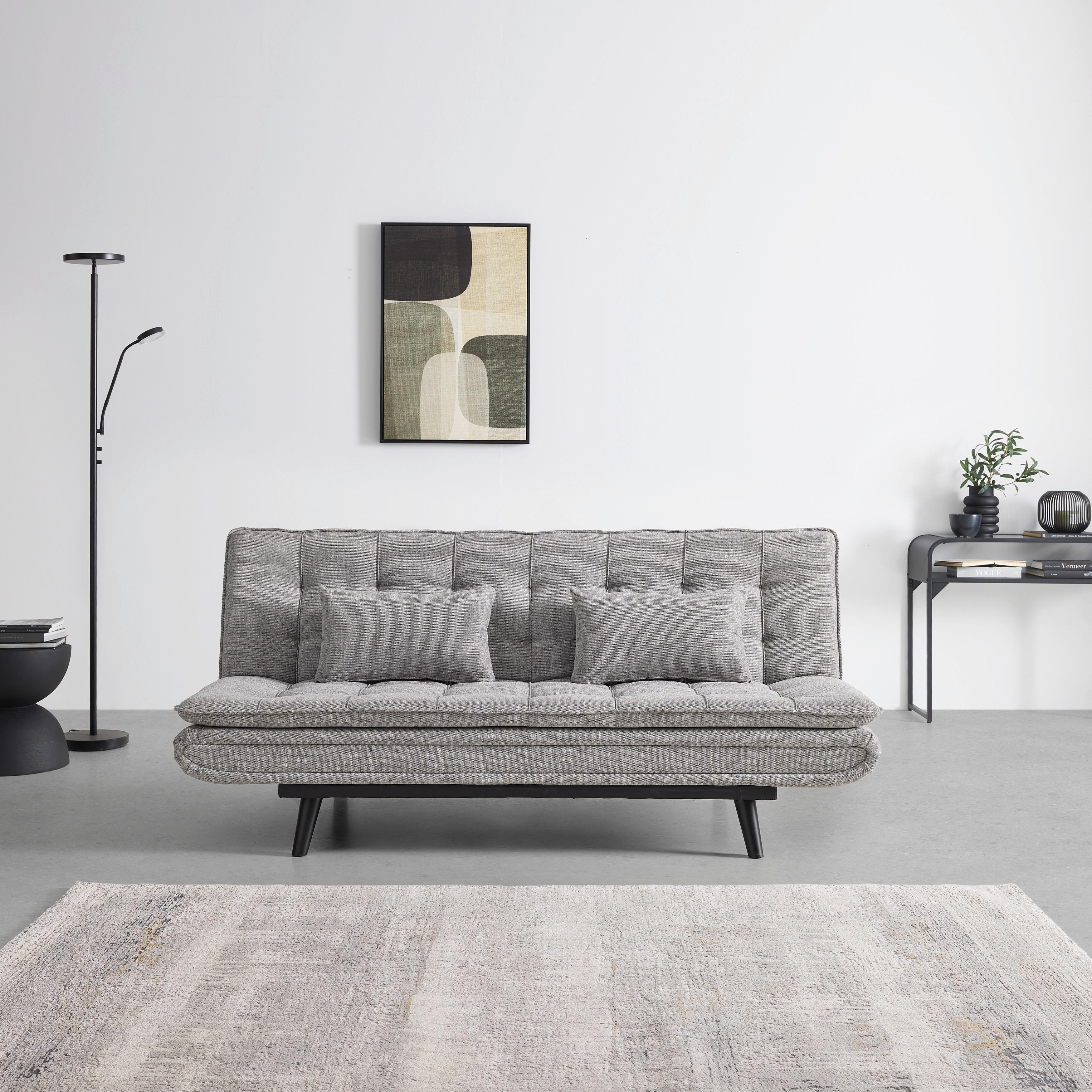 BÄDDSOFFA SUN -BASED- - grå/svart, Modern, trä/textil (190/83/93cm) - Based