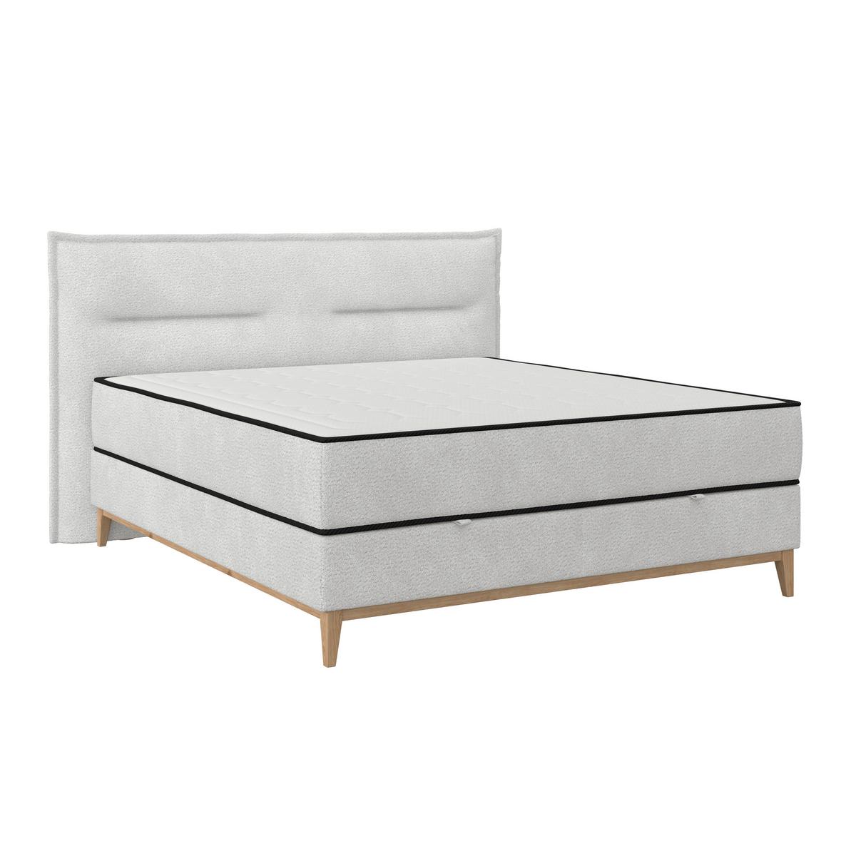 Postelja Z Vzmetnico Smile, Srebrna, 180x200 - srebrne barve, Konvencionalno, kovina/tekstil (180/200cm) - Premium Living