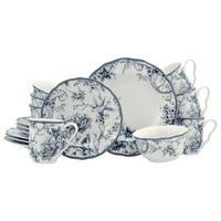 Serviciu de masă Adelaide 16/1 - albastru/alb, Basics, ceramică - Creatable