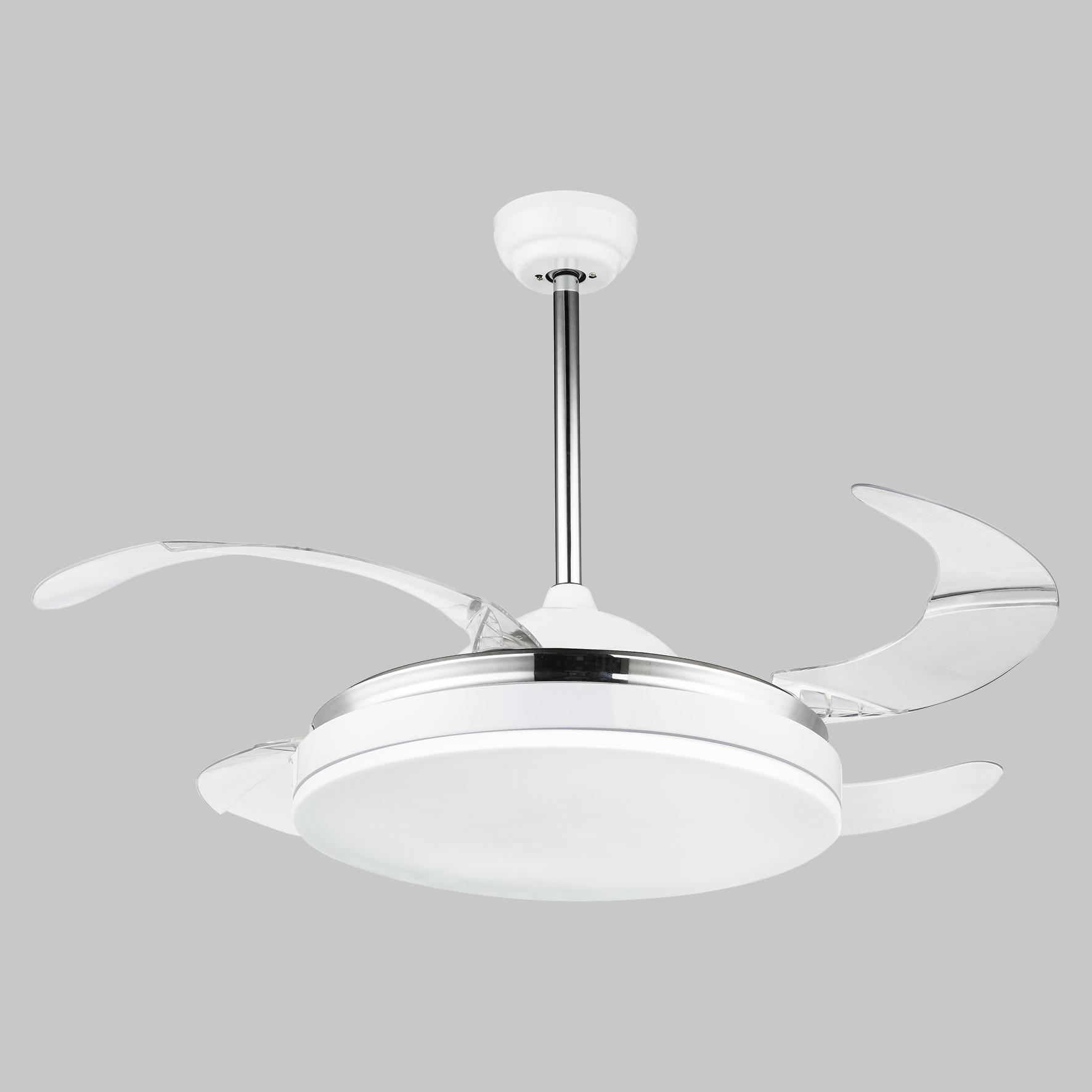 Deckenventilator Dotti max. 68 Watt - Transparent/Opal, MODERN, Kunststoff/Metall (100/65cm) - Globo