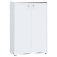 Komoda Tempra 2, Bela - bela/barve aluminija, Design, leseni material (73,7/111,1/34,8cm)