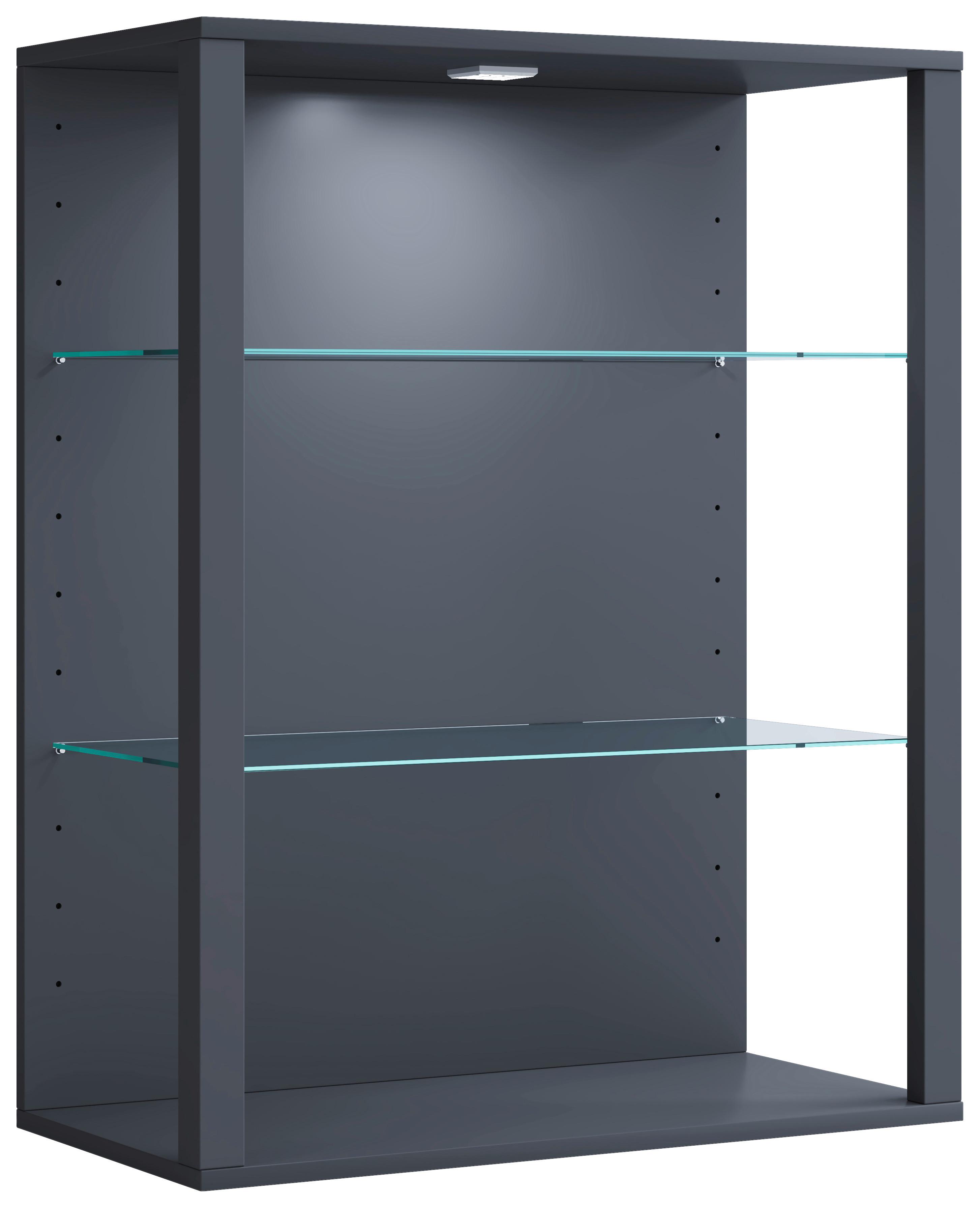 Hängevitrine Glasol Lw - Anthrazit, Design, Glas/Holzwerkstoff (70/90/35cm) - MID.YOU