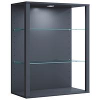 Viseča Vitrina Glasol L, Antracit - antracit, Design, steklo/leseni material (70/90/35cm) - MID.YOU