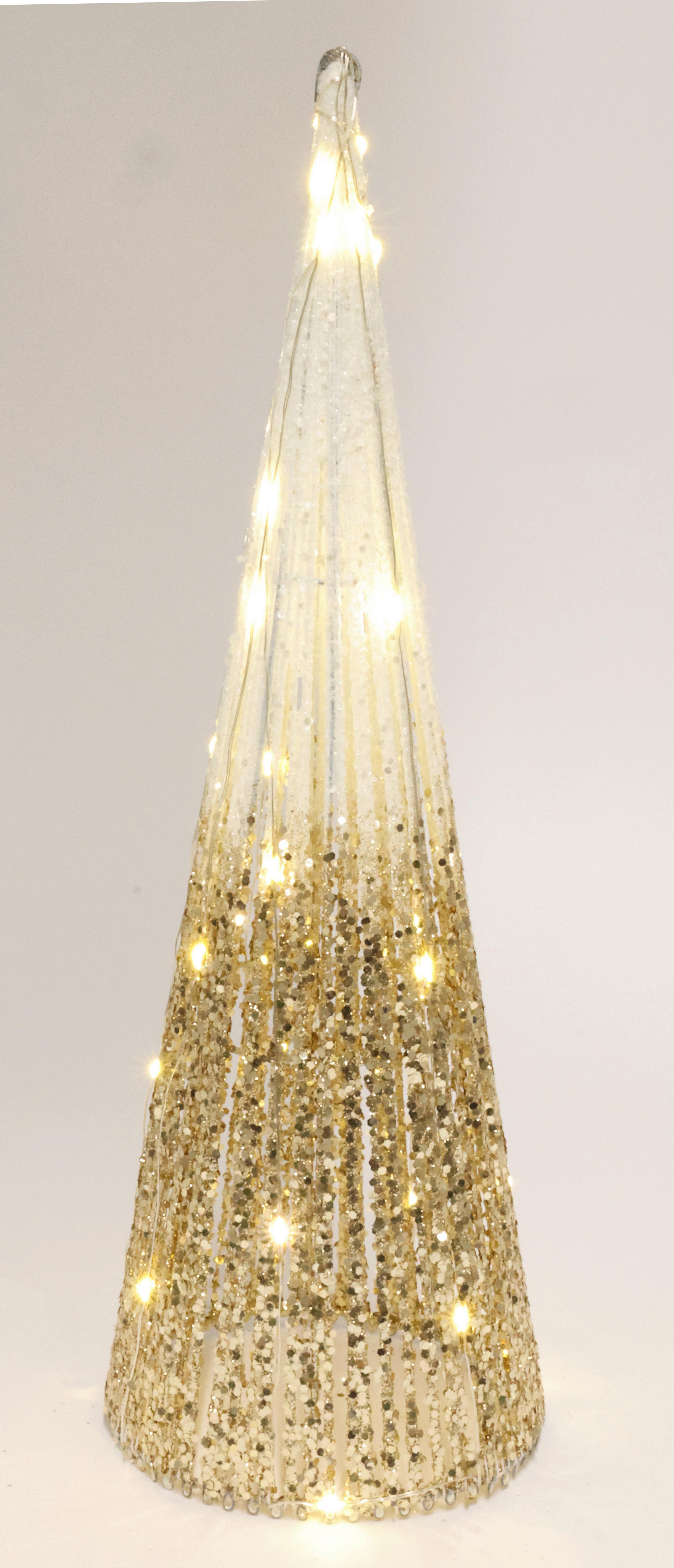 PIRAMIDA BOŻONARODZENIOWA DRAHT-LED-PYRAMIDE / PALAZZO - kolor złoty, Basics, metal (40cm) - X-Mas