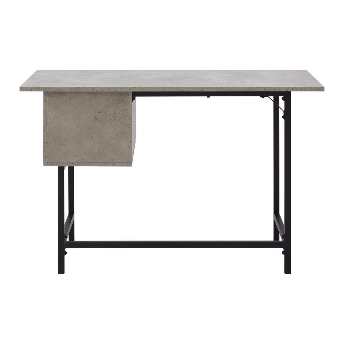 Schreibtisch Donetta Grau MDF ca. 120x60 cm - Schwarz/Grau, MODERN, Kunststoff/Metall (120/60/75cm) - Bessagi Home
