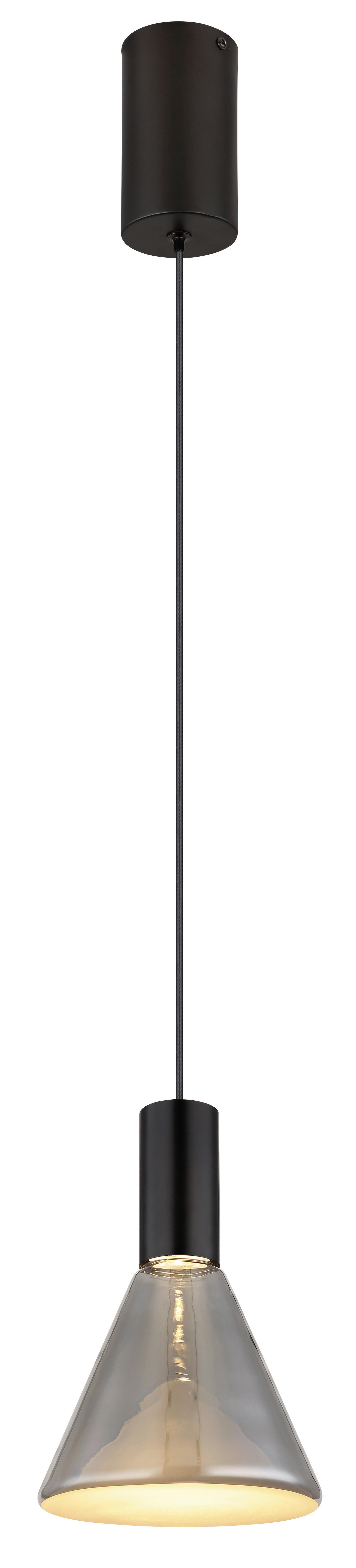 Viseča Led-svetilka 15741h1 Labora - črna, Design, kovina/steklo (17/150cm) - Globo